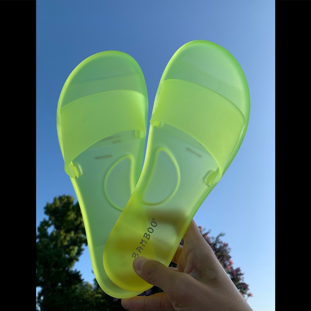 Yellow Clear Jelly Slip-on Sandals